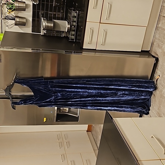 💕REFORMATION💕 Westerly Velvet Maxi Dress ~ Danube Blue 12 NWT - Picture 6 of 13